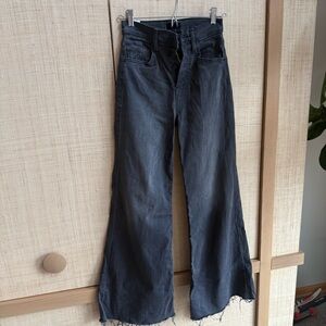 MOTHER Charcoal Wide Leg Jeans